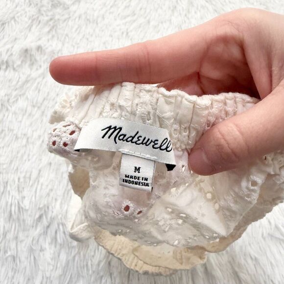 Women Madewell Eyelet Crop Tank Crop Top in Light House Size Medium - Picture 7 of 8